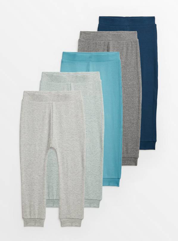 Plain Blues Leggings 5 Pack  6-7 years